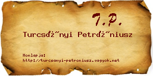 Turcsányi Petróniusz névjegykártya